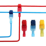 100 Conector De Derivação Emenda Rápida Fios Cabos Elétricos Cor Vermelho-azul-amarelo