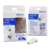 100 Conector Rj45 Cat5e Banhado A Ouro Para Cabo De Rede
