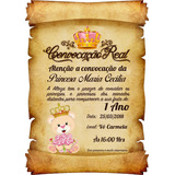 100 Convite Pergaminho Ursa Princesa E Príncipe Urso