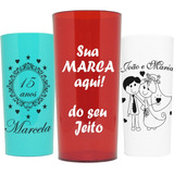 100 Copos Long Drink 320ml Personalizados Acrilico Fren/vers