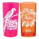 100 Copos Longdrink 320ml Neon Personalizados Frent/verso