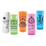 100 Copos Longdrink 320ml Neon Personalizados Frent/verso