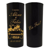 100 Copos Pretos Longdrink 320ml Personalizados Frent/verso