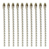 100 Corrente De Bolinha Com Canoa 12cm X 2,5mm Prata P/ Tags