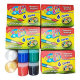 100 Cx Tinta Guache 6 Cores P/brinde Revenda Atacado Escolar