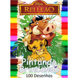 100 Desenhos Para Pintar E Colorir Rei Leão - Folha A4 Avulsa ! 2 Desenhos Por Folha! - #0324