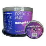 100 Dvd+r 8.5 Gb Maxprint Printable 240 Minutos 8x Original