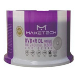 100 Dvd+r Dl Maketech 8.5gb/ 8x