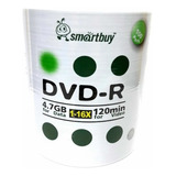 100 Dvd-r Smartbuy Verde 16x Com