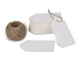 100 Etiquetas Tag Branco Tamanho 6x4 Cm Com Cordão Incluso
