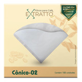 100 Filtros De Papel Branco Para Coador Hario V60 02 Café