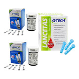 100 Fitas Tiras Reagentes G-tech Lite Glicemia + 100 Lanceta