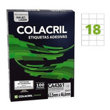100 Folhas Etiquetas Colacril A4 -