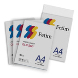 100 Folhas Papel Fotográfico Glossy Fetim 180g A4