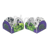 100 Forminhas Doces Hulk Core Caixeta Decoração Festa Regina