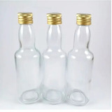 100 Garrafinha De Vidro 60ml C/ Tampa Dourada