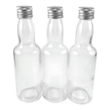 100 Garrafinha De Vidro 60ml C/ Tampa Prata