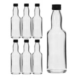 100 Garrafinha De Vidro 60ml C/ Tampa Preta