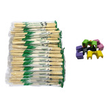 100 Hashi Descartável Bambu + 50 Adaptadores Para Hashi