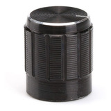 100 Knob Alumínio P/ Potênciometro Eixo 6mm - Preto