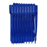 100 Lacre Para Malote Numerado 16cm Azul Segurança 