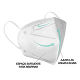 100 Máscaras Respiratórias Kn95 Pff2 Wwdoll 5 Camadas Branca