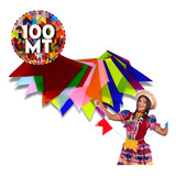 100 Metros Bandeirinha Festa Junina Plástico Promoção Kit