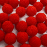 100 Mini Pompom Cores Bolinha Poliéster 1 Cm Vermelho