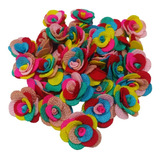 100 Mini Rosas Aplique Laços Flor