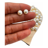 100 Pares De Brincos Pérola De 8mm Com Tarraxa De Silicone
