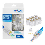 100 Pç Conector Rj45 Ez Plug