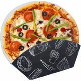 100 Pçs Caixa Caixinhas Embalagem Mini Pizza (preto)