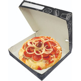 100 Pçs Caixa Embalagem Mini Pizza Delivery Linha Black