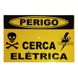 100 Placa Advertência: Perigo Cerca Elétrica