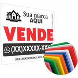 100 Placas Imobiliárias 60x40cm Com Ilhós Polionda 3mm