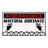 100 Placas Perigo Material Cortante 18x15cm Concertina Alum
