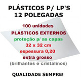 100 Plásticos 0,20 P/ Capa De Lp Discos Vinil - Extra Grosso