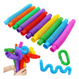 100 Poptube Tubo Fidget Tube Toys Pop It Cor Colorido