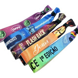 100 Pulseira Identificação Cetim Eventos Personalizada 22 Mm