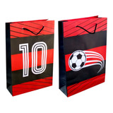 100 Sacolas De Papel Flamengo 25x17x6cm