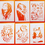 100 Stencil P/ Pintura Mulher Animais Flores A4 Sortidos
