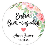 100 Tags 5cm Bem-casado Personalizadas - Enfim Bem-casados