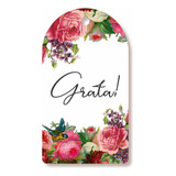 100 Tags Flores Grata Presentes Com 9x5cm Etiqueta Floral