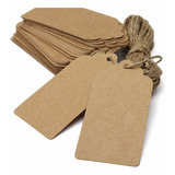 100 Tags Kraft Liso Com Cordão