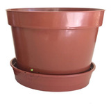 100 Vasos 800 Ml Pote 13 Com 100 Pratos Marrom Para Plantas