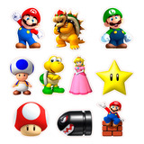 100 Apliques Super Mario Jogo Recortes Tubete Tags Toppers