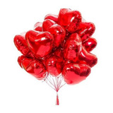 100 Balão Metalizados Coração 45cm Vermelho