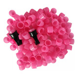 100 Batoque Descartáveis 2 Anel P Micropigmentação Rosa