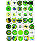 100 Botons Botton Broches 2 5 Bandeira Do Brasil Br