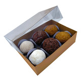 100 Caixa Com Tampa Transparente 6 Bombons Brigadeiro Doce